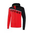 Erima 5-C Trainingsjacke mit Kapuze rot/schwarz/wei&szlig;