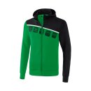 Erima 5-C Trainingsjacke mit Kapuze smaragd/schwarz/wei&szlig;