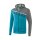 Erima 5-C Trainingsjacke mit Kapuze oriental blue melange/grau melange/wei&szlig;