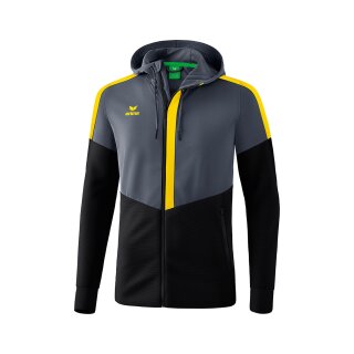 Erima Squad Trainingsjacke mit Kapuze slate grey/schwarz/gelb