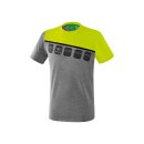 Erima 5-C T-Shirt grau melange/lime pop/schwarz